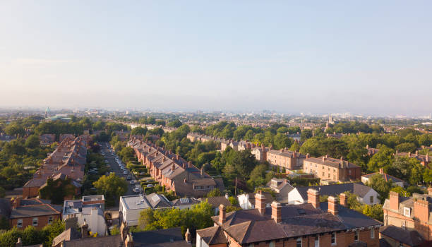 Dublin city from above stock photo