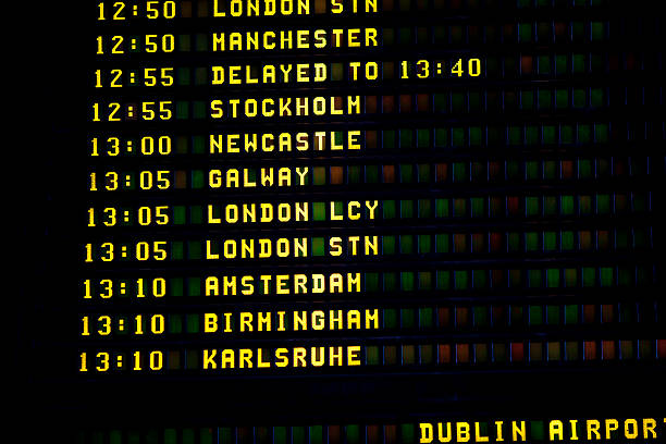 Dublin timetable stock photo