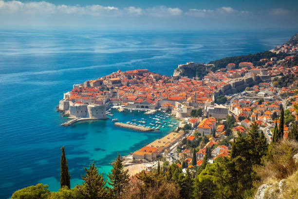 Dubrovnik. Beautiful romantic old town of Dubrovnik during sunny day, Croatia,Europe. adriatic sea stock pictures, royalty-free photos & images