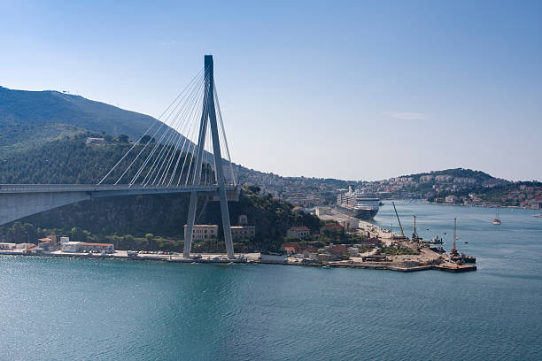 dubrovnik's bridge, croatia stock photo