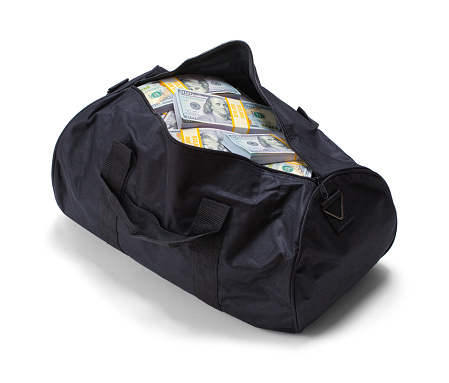 Duffel Bag Full Of Money Stock Photo - Download Image Now - iStock