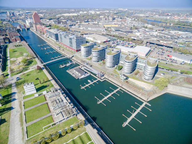 Duisburg harbour stock photo