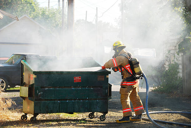 Dumpster Fire stock photo