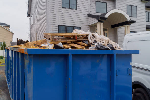 Dumpsters being full with garbage stock photo