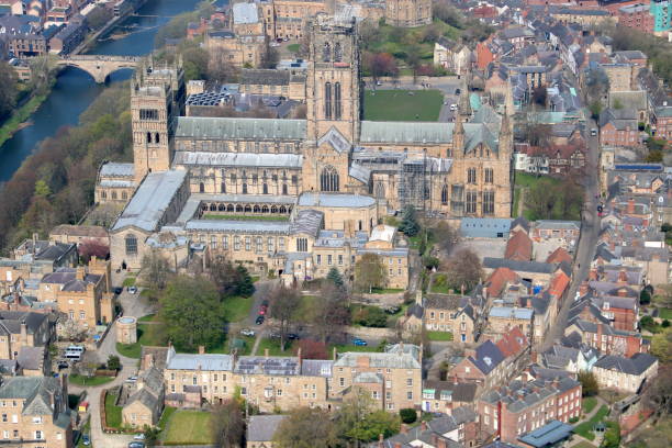 Durham Cathedral Aerial Durham Cathedral From The Air Durham Cathedral stock pictures, royalty-free photos & images