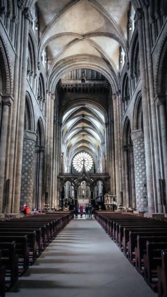 Durham Cathedral Durham, England-March 28, 2019: The interior of the Cathedral Church of Christ, Blessed Mary the Virgin and St Cuthbert of Durham. Durham Cathedral stock pictures, royalty-free photos & images