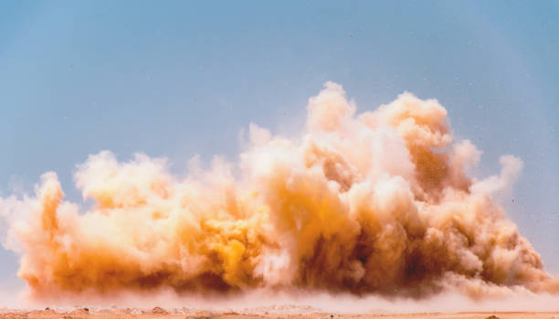 발 파의 먼지 구름 - 사막 뉴스 사진 이미지