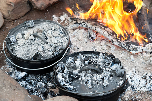 Dutch Oven Cooking stock photo