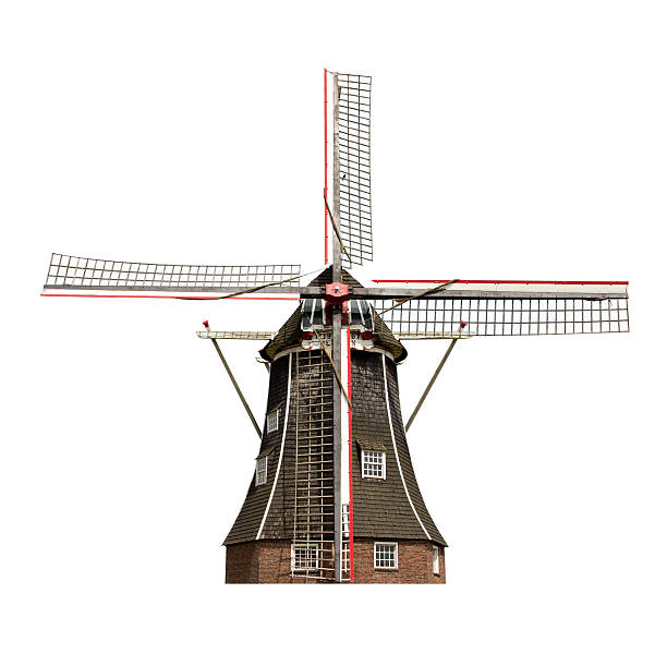 Dutch windmill isolated stock photo