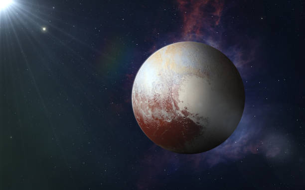 Dwarf planet Pluto. View of planet Pluto from space. Space, nebula and dwarf planet Pluto. This image elements furnished by NASA. pluto dwarf planet stock pictures, royalty-free photos & images