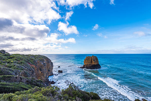 Eagle Rock at Aireys Inlet on the Great Ocean Road stock photo