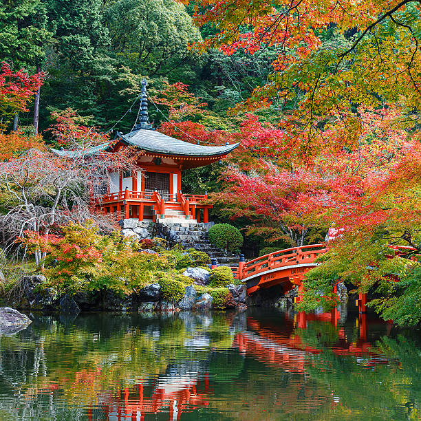 Early Autumn at Daigoji Temple in Kyoto stock photo