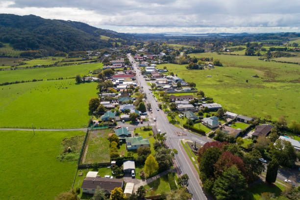 East Auckland Aerial view, New Zealand stock photo