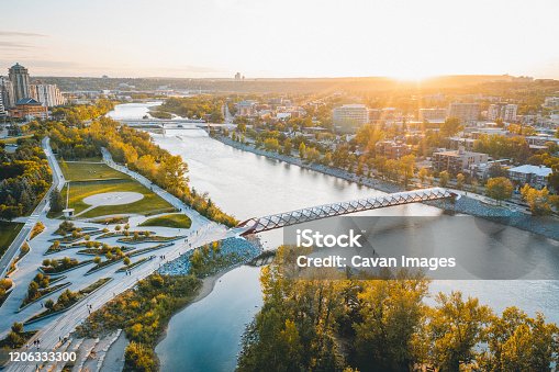 istock East Downtown Calgary Summer Sunset Aerial 1206333300