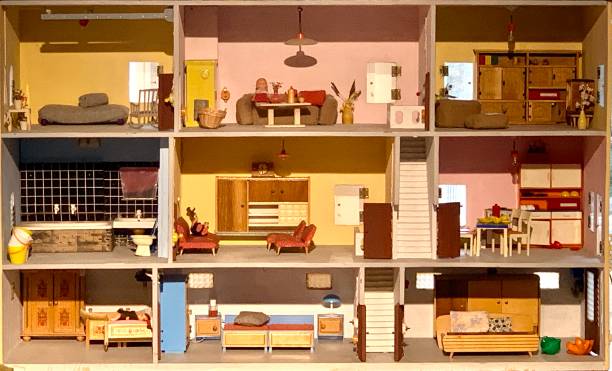 East german vintage: dollhouse East german vintage:  dollhouse model house stock pictures, royalty-free photos & images