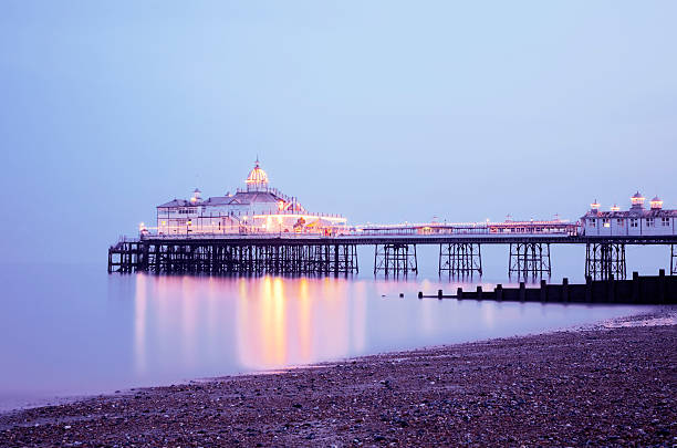 Eastbourne Pier at sunset stock photo