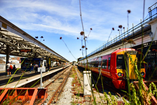 Eastbourne railway station stock photo