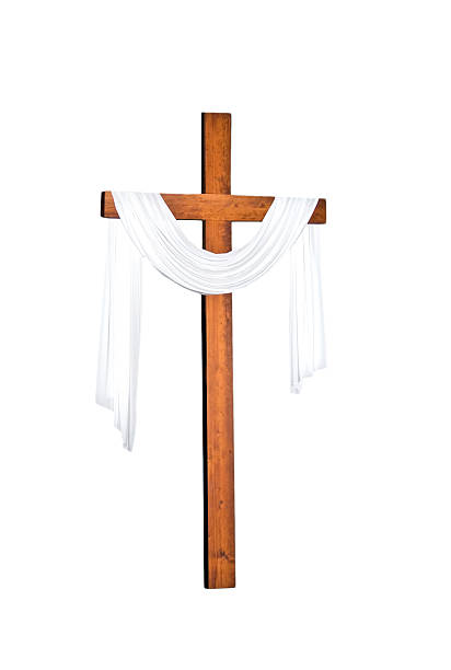 Easter Cross Isolated with Clipping Path  good friday stock pictures, royalty-free photos & images
