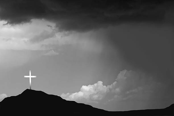 Easter Morning in Black and White  good friday stock pictures, royalty-free photos & images