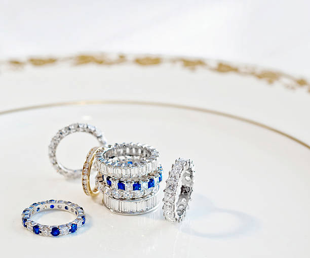 Eat your heart out. Diamond rings on a plate. ring jewelry stock pictures, royalty-free photos & images