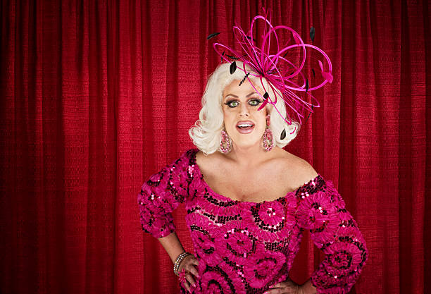 Eccentric Drag Queen with Hands on Hip stock photo