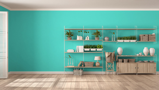 Eco White And Turquoise Interior Design With Wooden