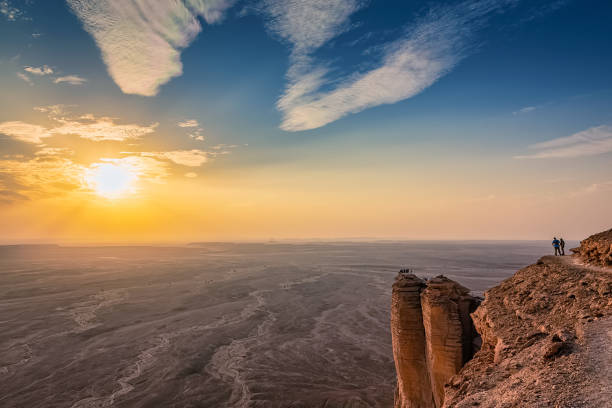 Edge of the World, a natural landmark and popular tourist destination near Riyadh -Saudi Arabia. stock photo