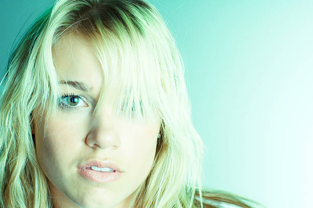 Edgy Blonde Beautiful Young Adult Blonde Woman. hf7 stock pictures, royalty-free photos & images