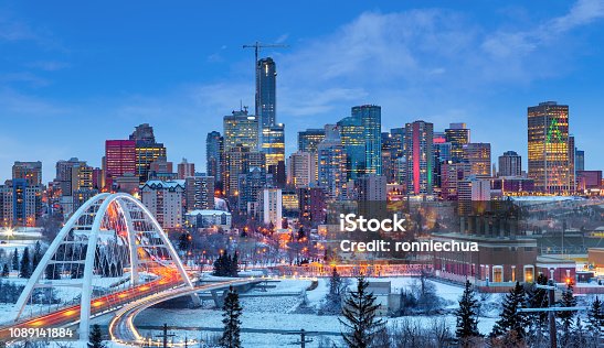 istock Edmonton Downtown Skyline Just After Sunset in the Winter 1089141884