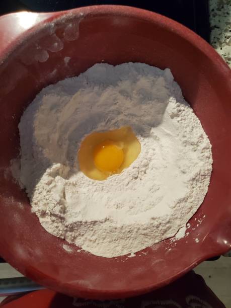 Egg in Flour stock photo