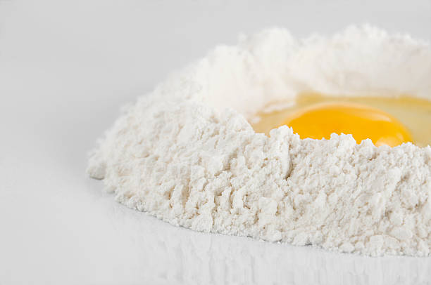 Egg Yolk and flour stock photo
