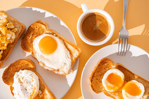 eggs for breakfast stock photo
