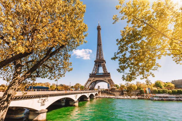eiffel tower in paris, france - paris frança imagens e fotografias de stock