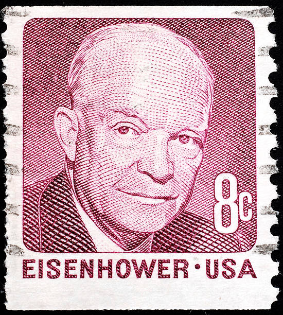 Eisenhower portrait on stamp stock photo