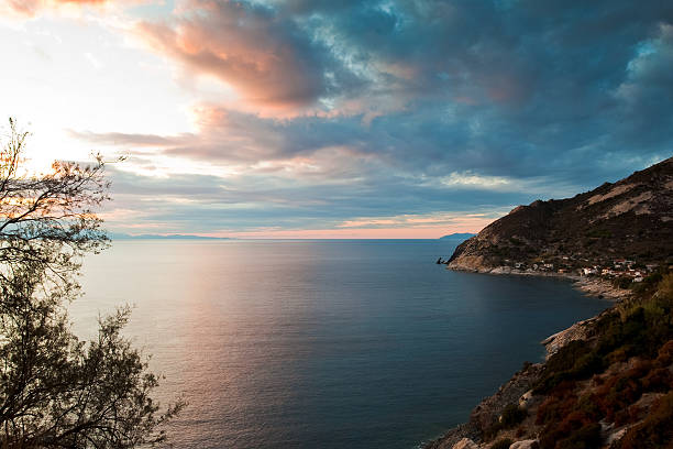 Elba Island Sunset stock photo