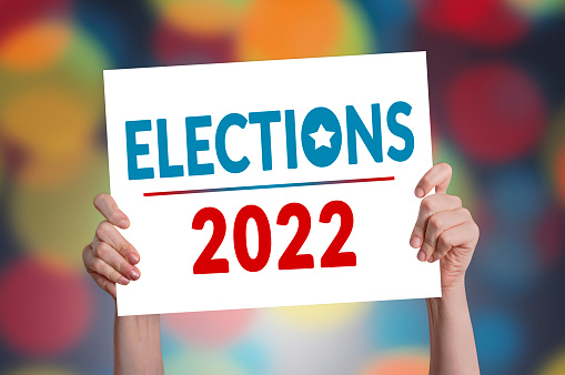 Elections 2022 Card with Bokeh Background