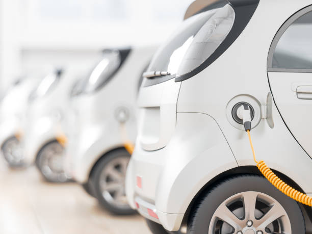 electric cars charging - electric car imagens e fotografias de stock