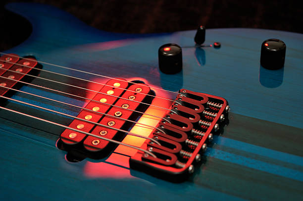 Electric Guitar Strings Up Close stock photo