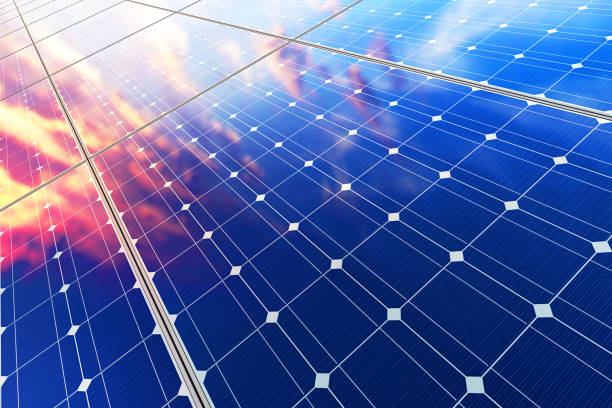 電的太陽能電池板 - 芬蘭 插圖 個照片及圖片檔