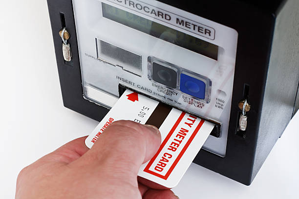 Electrical card meter stock photo