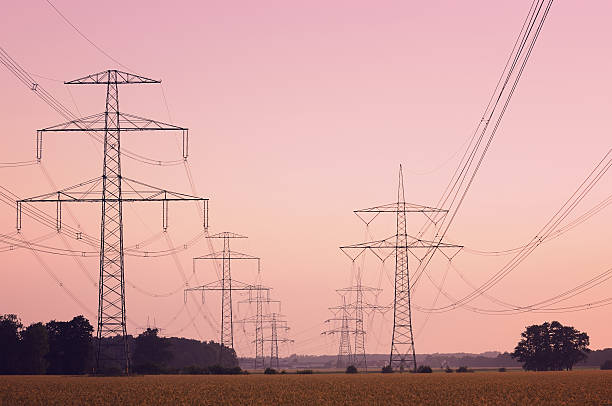 Electrical High Tension Lines stock photo