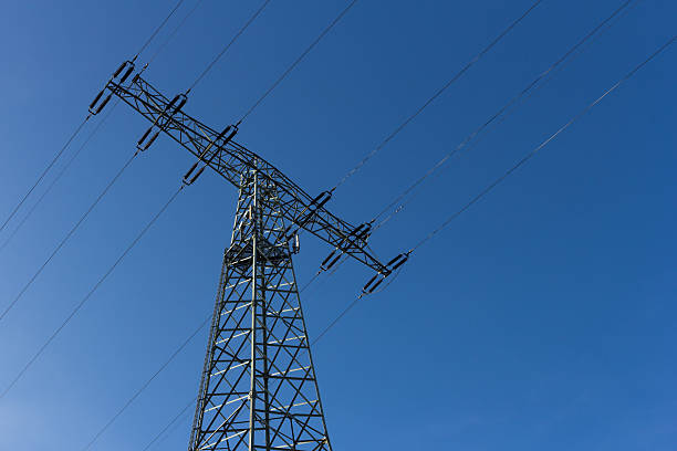 Electricity pylon stock photo