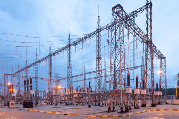 Electricity substation stock photo
