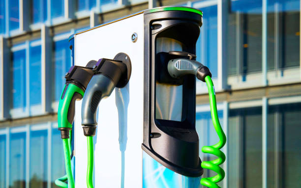 Electro charging station Electric Car Charging station. Battery hybrid vehicle eco charger. Future energy power. Green technology. Transport plug. Fuel recharge. Clean ecology concept. Modern supply electric vehicle charging station photos stock pictures, royalty-free photos & images
