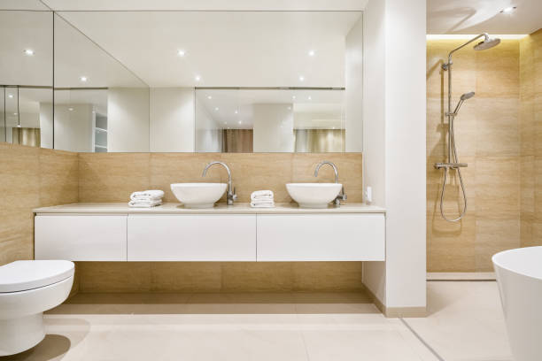 Elegant bathroom interior stock photo