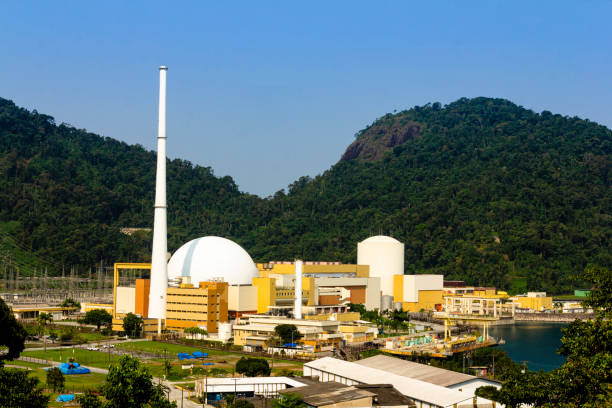 Eletrobras Thermonuclear Power Plant, Angra 1 and 2 Nuclear Power Plant. stock photo