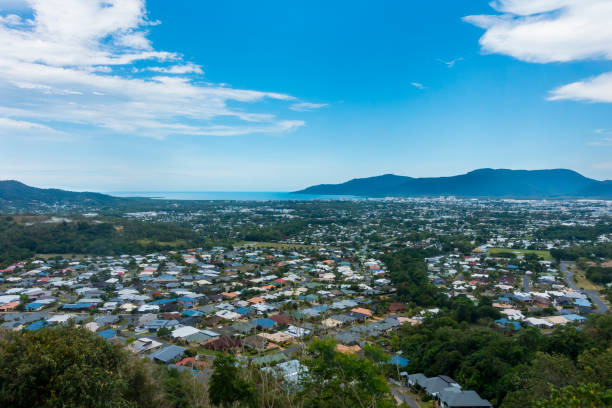 Elevated view of Cairns in Tropical North Queensland stock photo