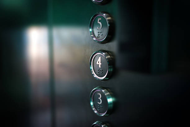 Elevator buttons stock photo