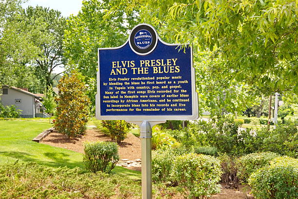 Elvis Presley Blues Trail Marker, Tupelo, MS stock photo