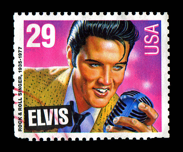 elvis presley commemorative postage stamp usa 1993 - elvis presley stok fotoğraflar ve resimler